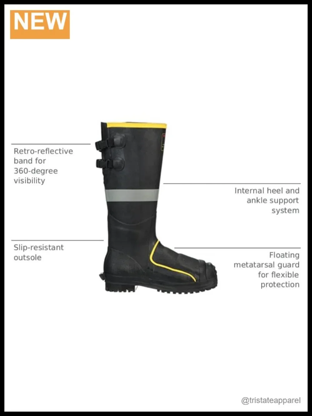 Steel Toe Metatarsal Boot Waterproof Work Boots Rubber